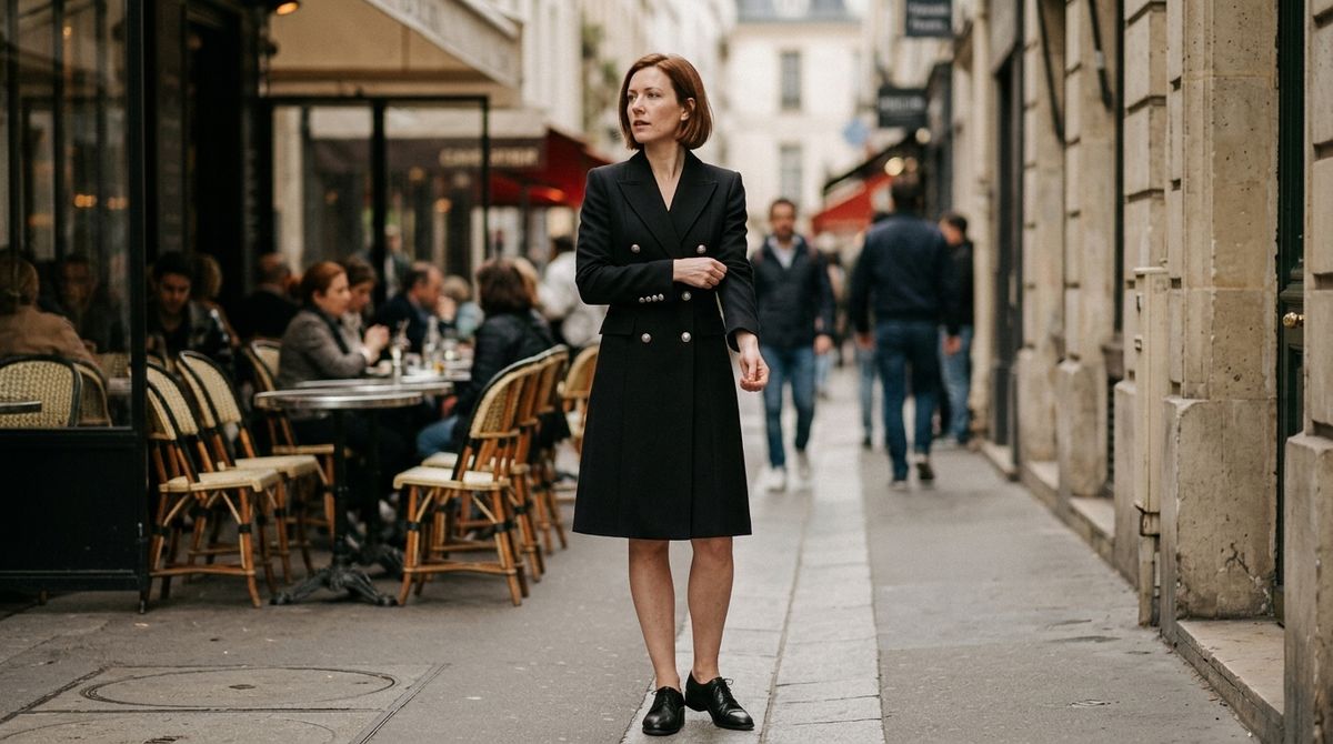 Robe blazer agathe portée en situation