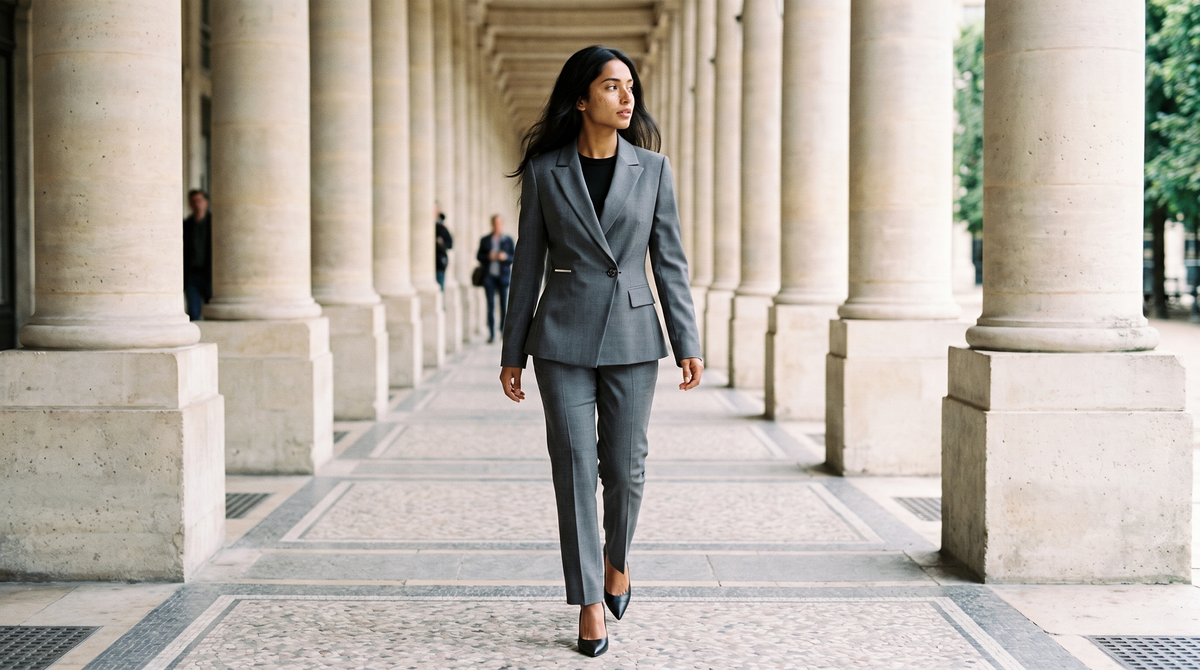 Ensemble tailleur Aglaé porté en situation
