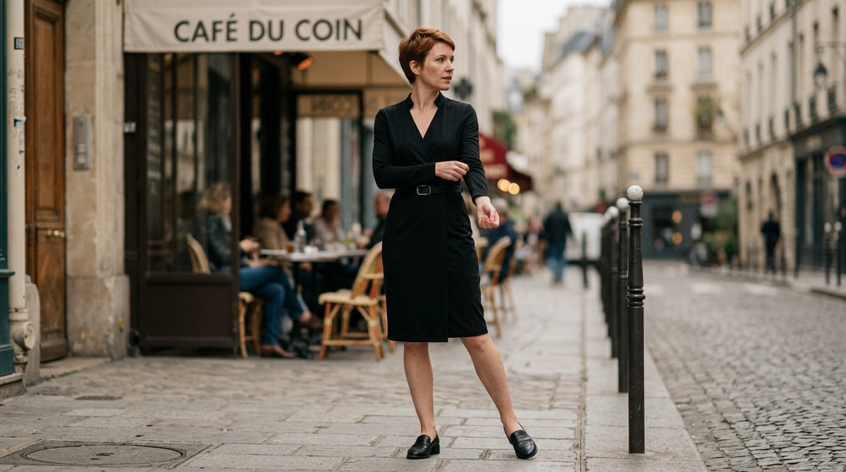 Robe portefeuille alba portée en situation