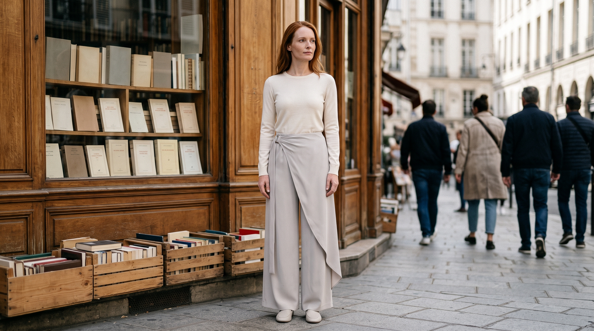 Pantalon large Anouk porté en situation