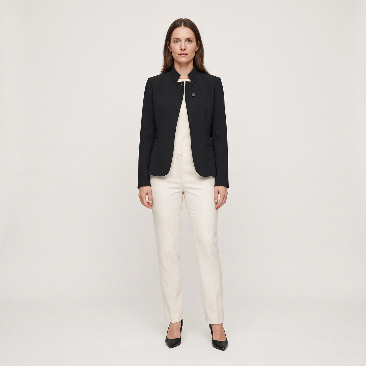 Blazer court col officier alix