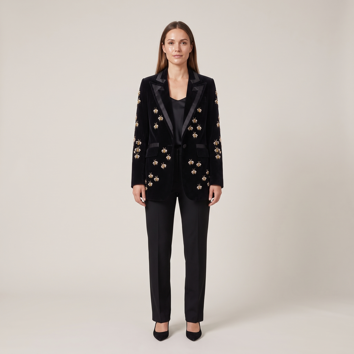 Blazer velours noir berenice