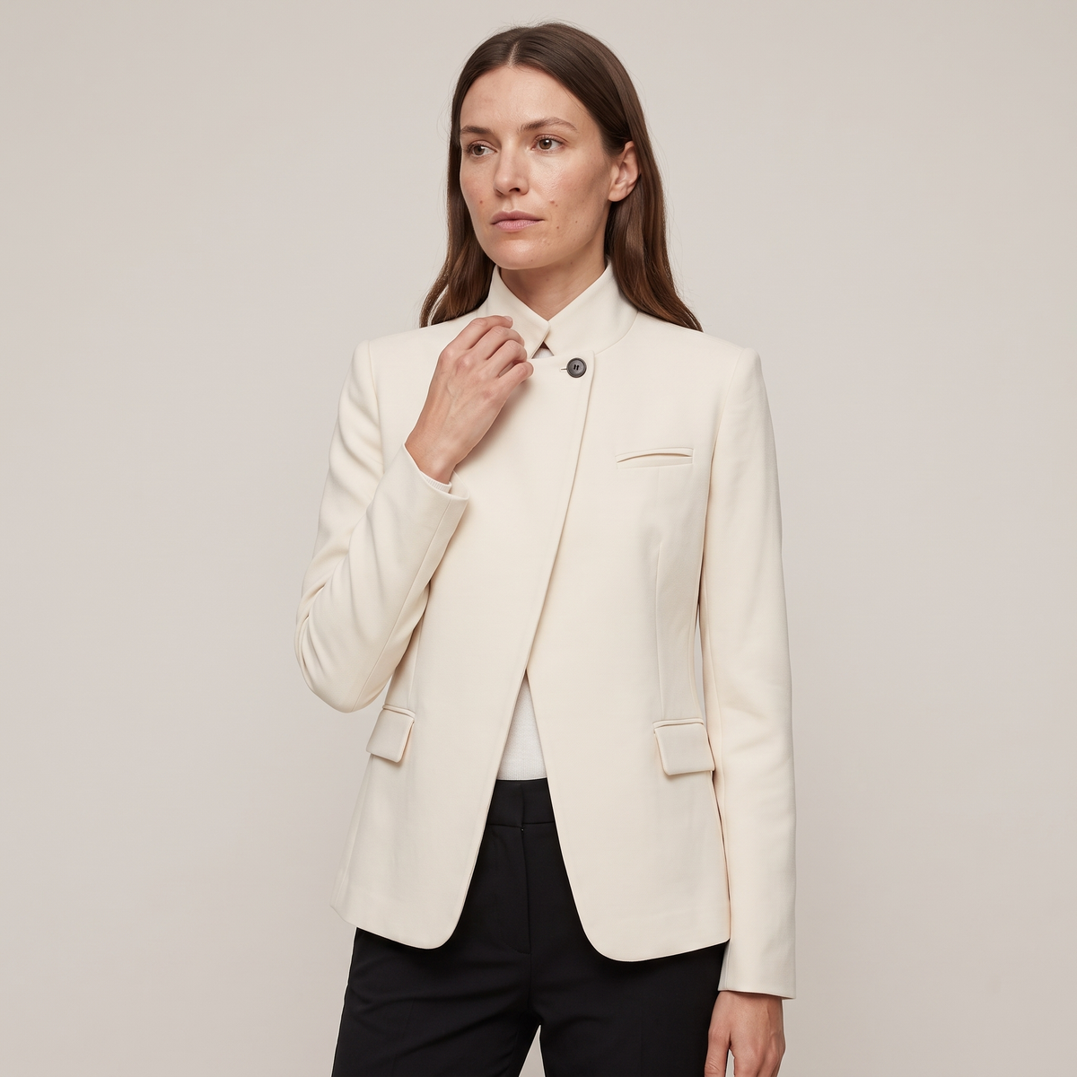 Blazer col officier asymétrique elise