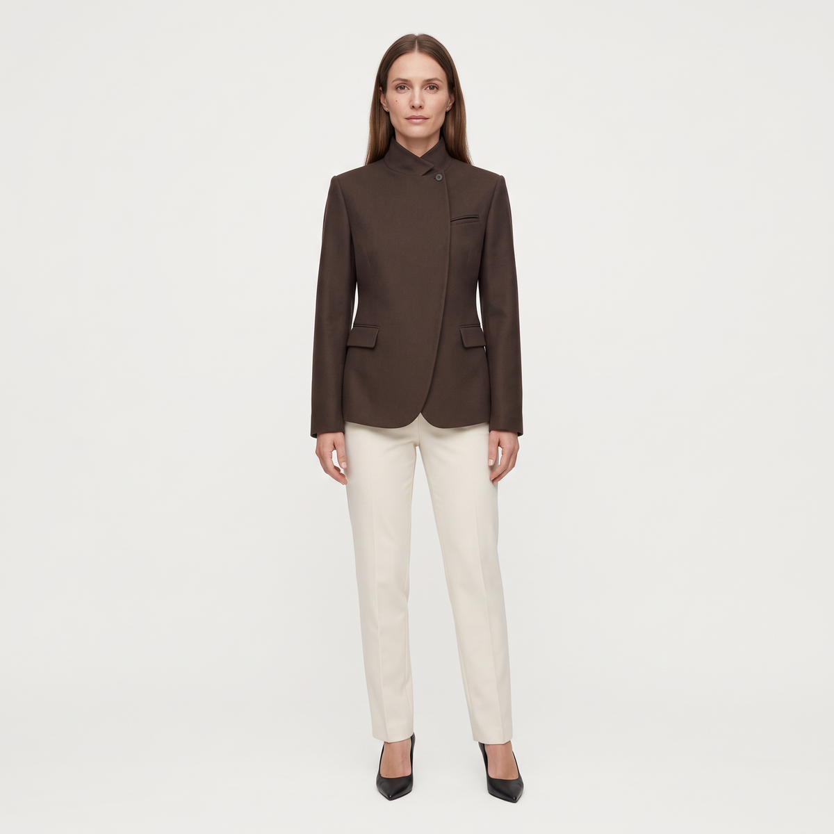 Blazer col officier asymétrique elise