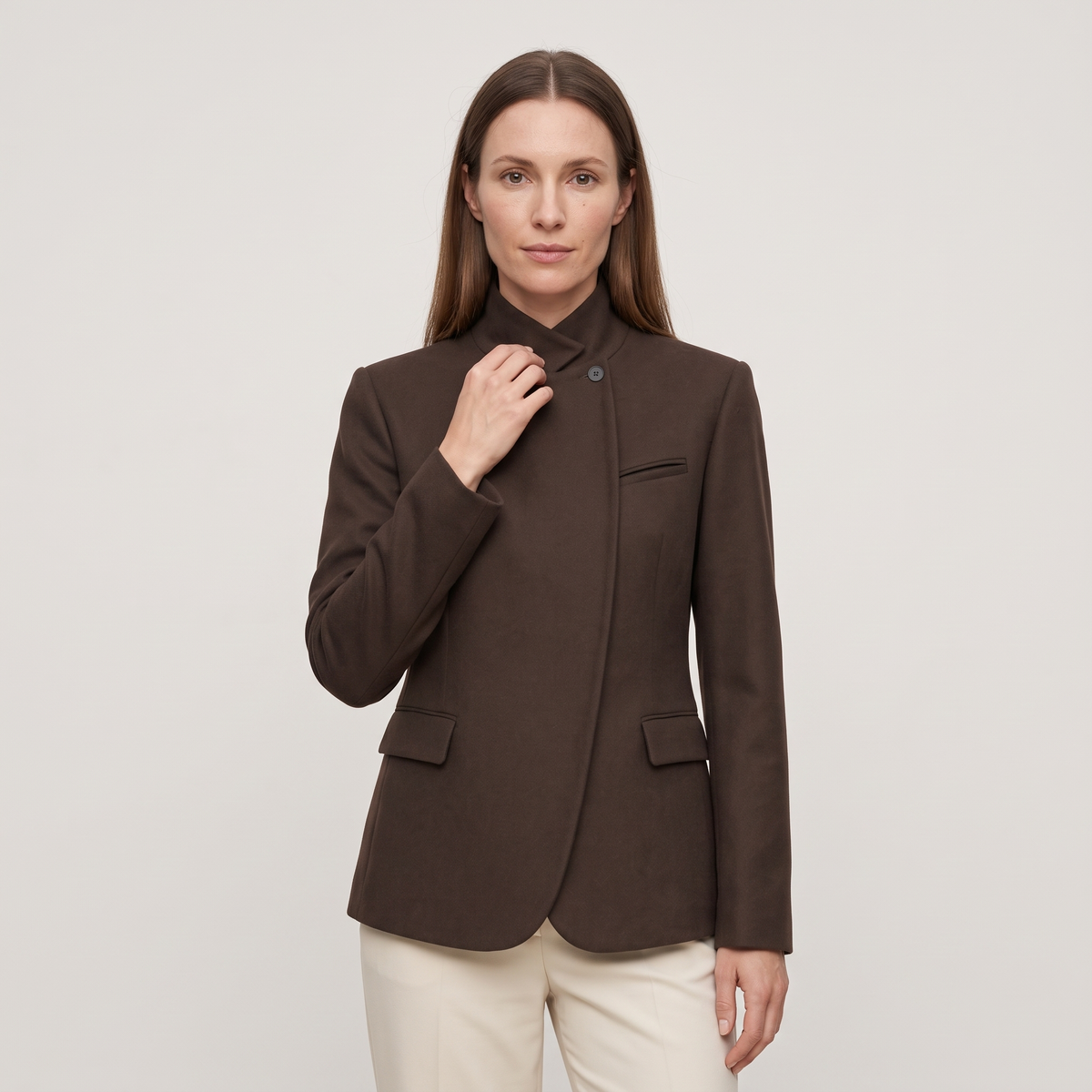 Blazer col officier asymétrique elise