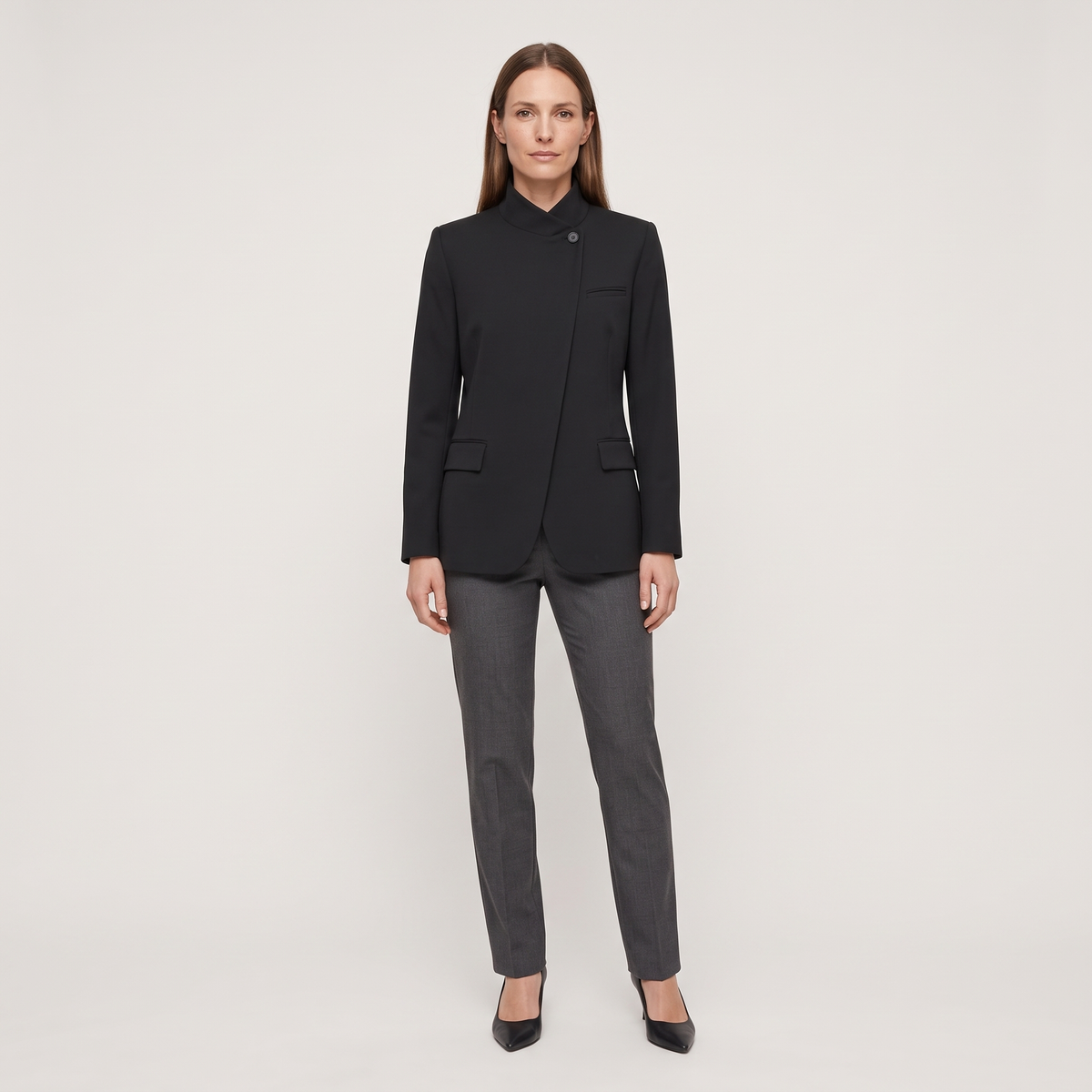 Blazer col officier asymétrique elise