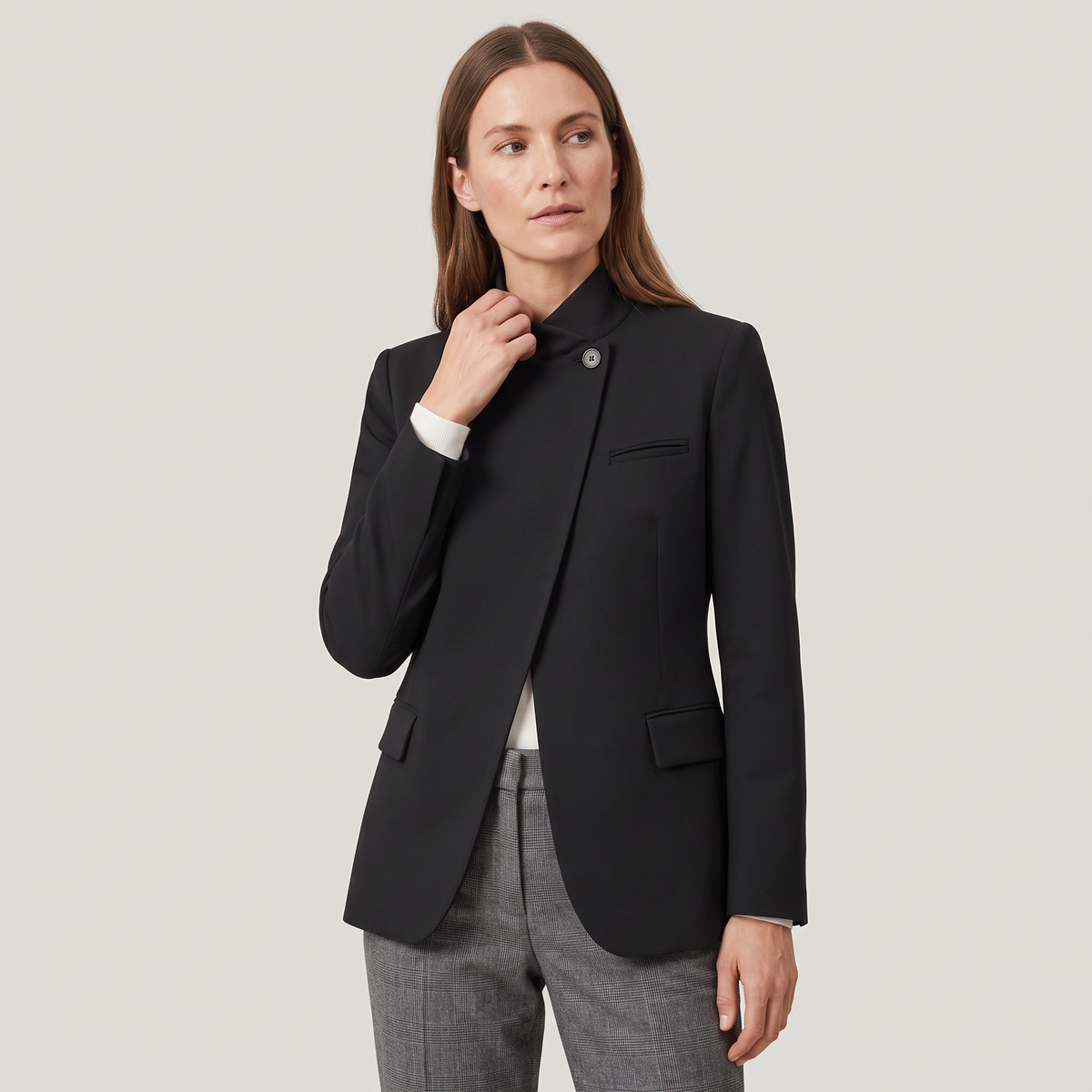 Blazer col officier asymétrique elise
