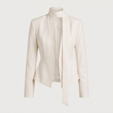 Blazer cintré à foulard blanc cassé sidonie
