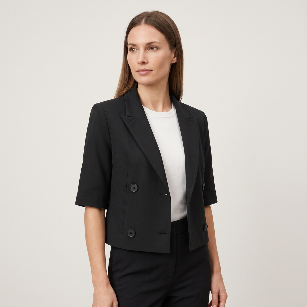 Blazer court noir manches courtes tiphaine