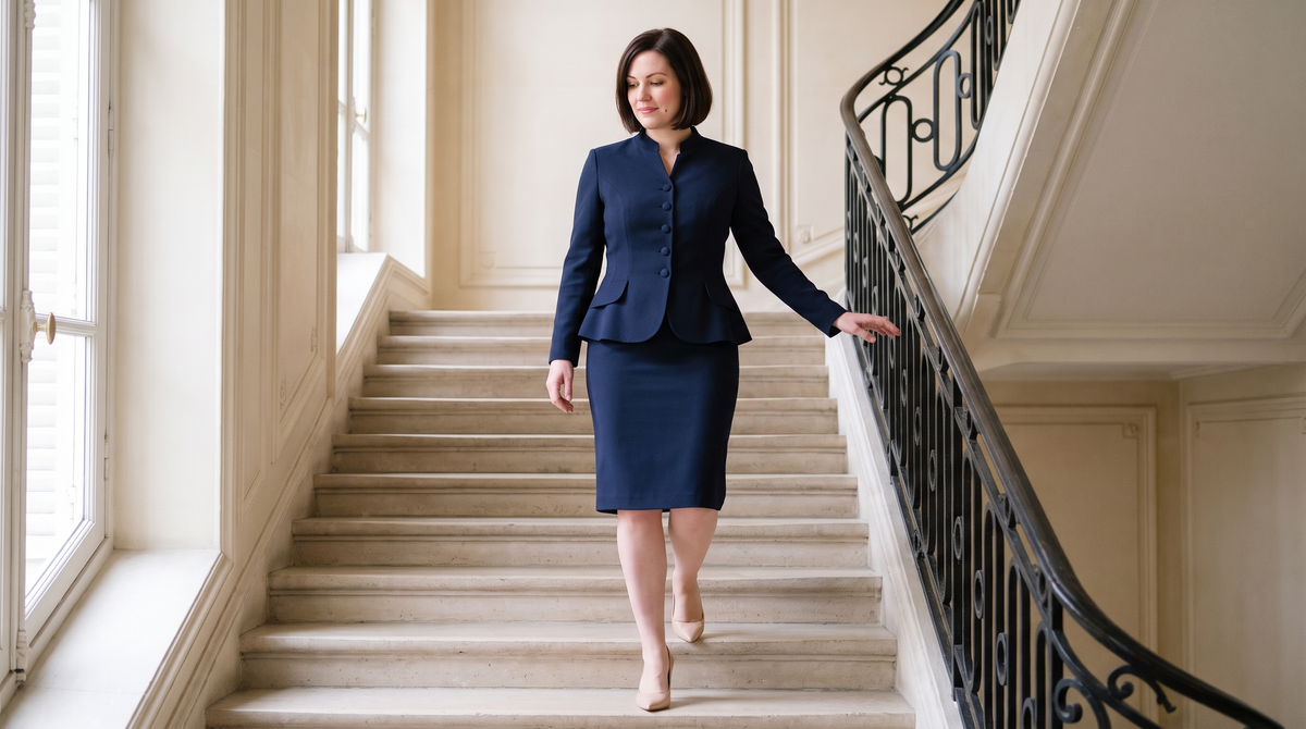 Ensemble tailleur Diane porté en situation