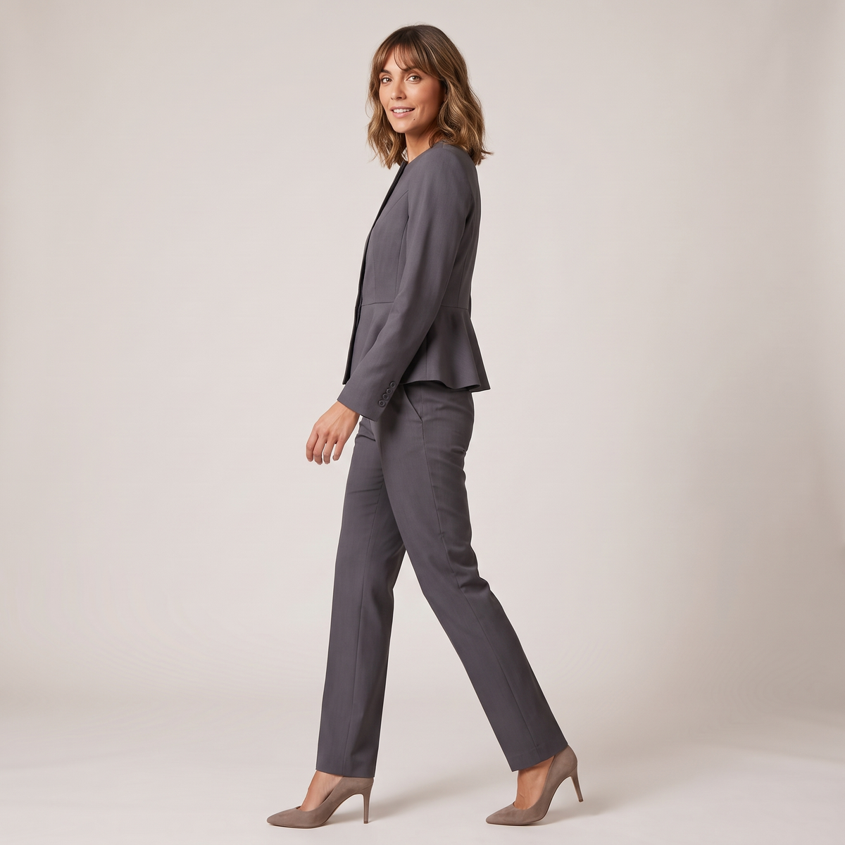Ensemble tailleur pantalon à basque aurélia