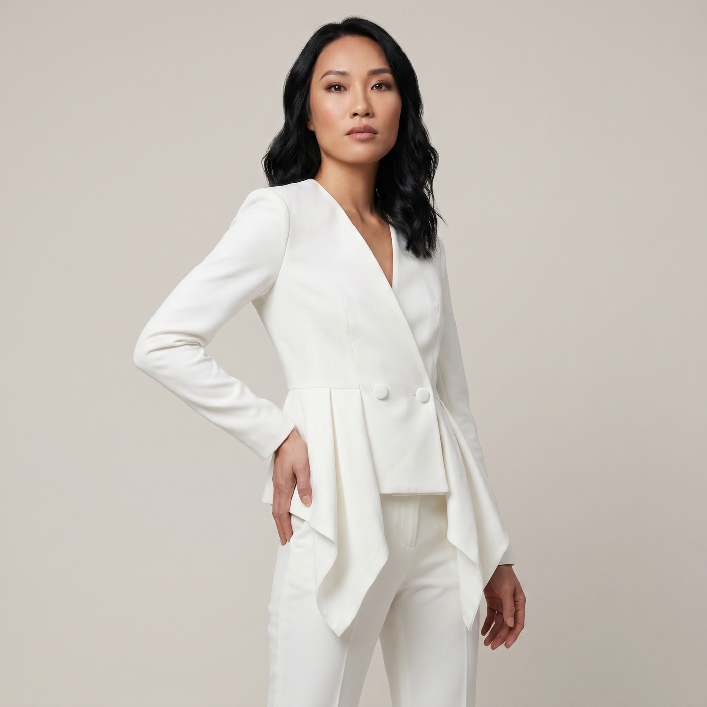 Ensemble péplum lys blanc