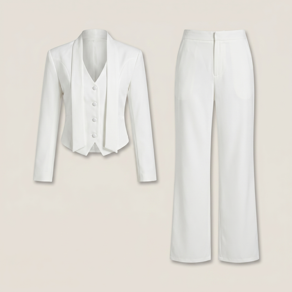 Ensemble tailleur blanc femme Eden - Lonamy