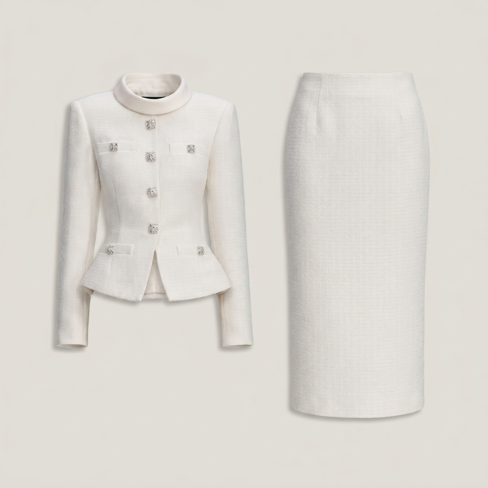 Ensemble tweed blanc femme Eva - Lonamy
