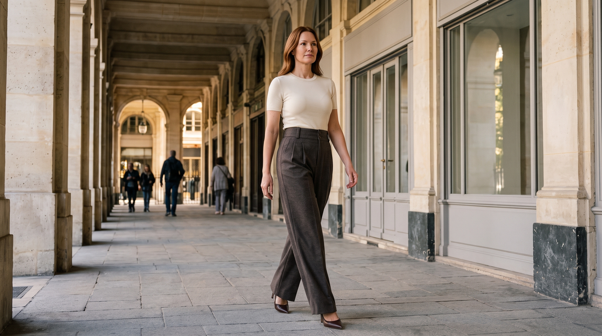 Pantalon large Esther porté en situation