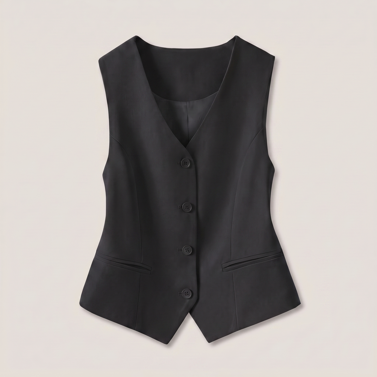 Gilet ajusté femme Suzon en noir, vue de face - Lonamy