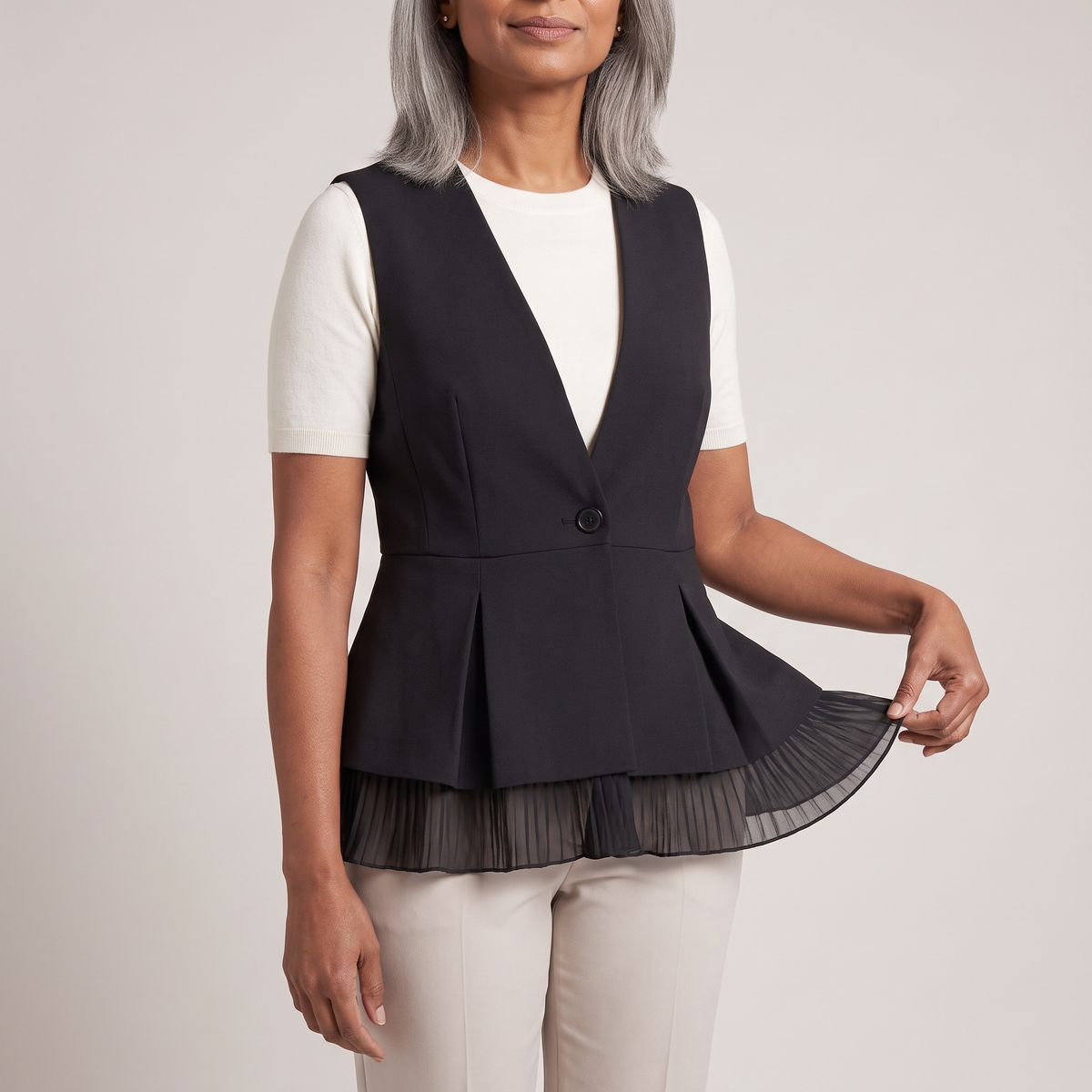 Gilet tailleur à basque charlotte