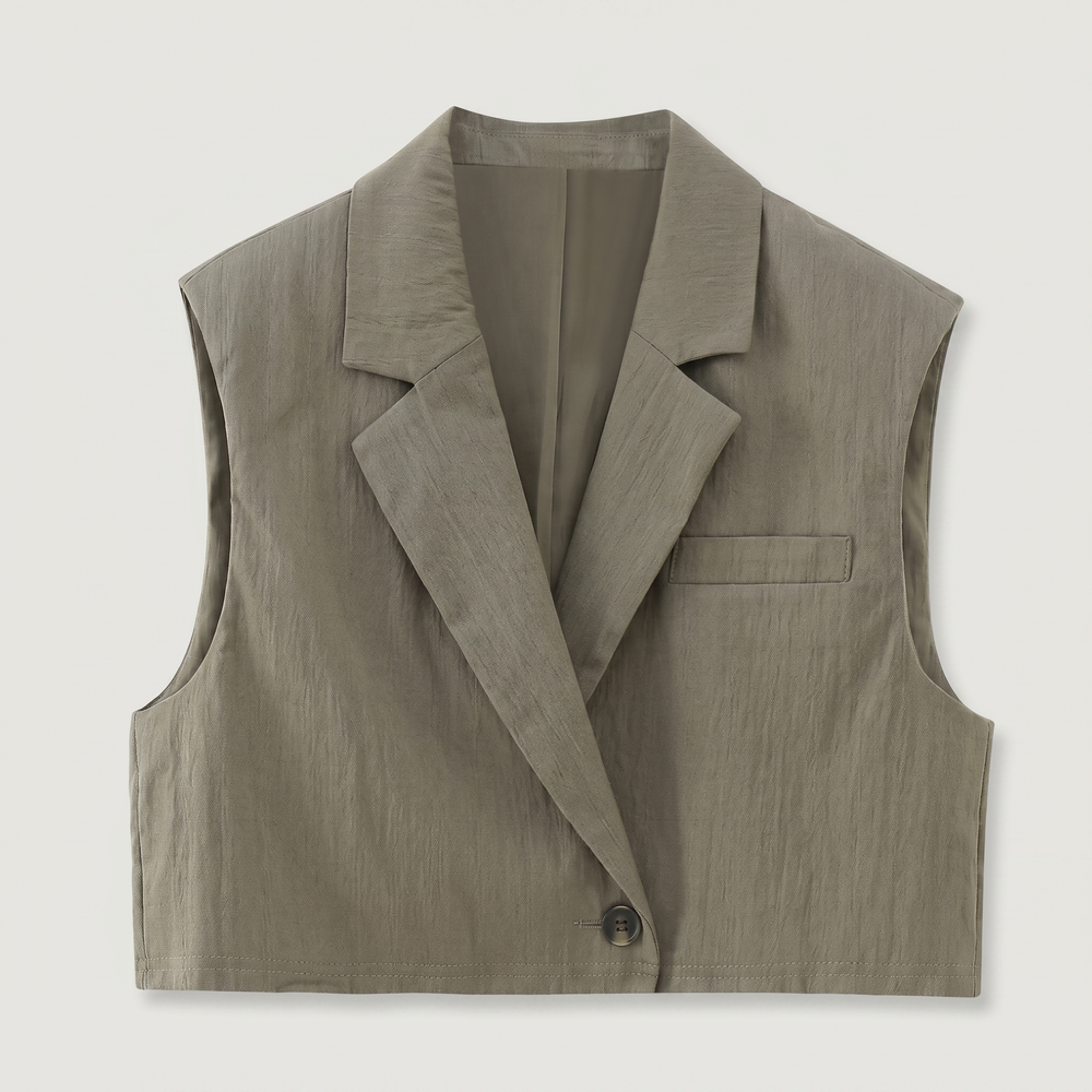 Gilet court femme Mila taupe - Lonamy