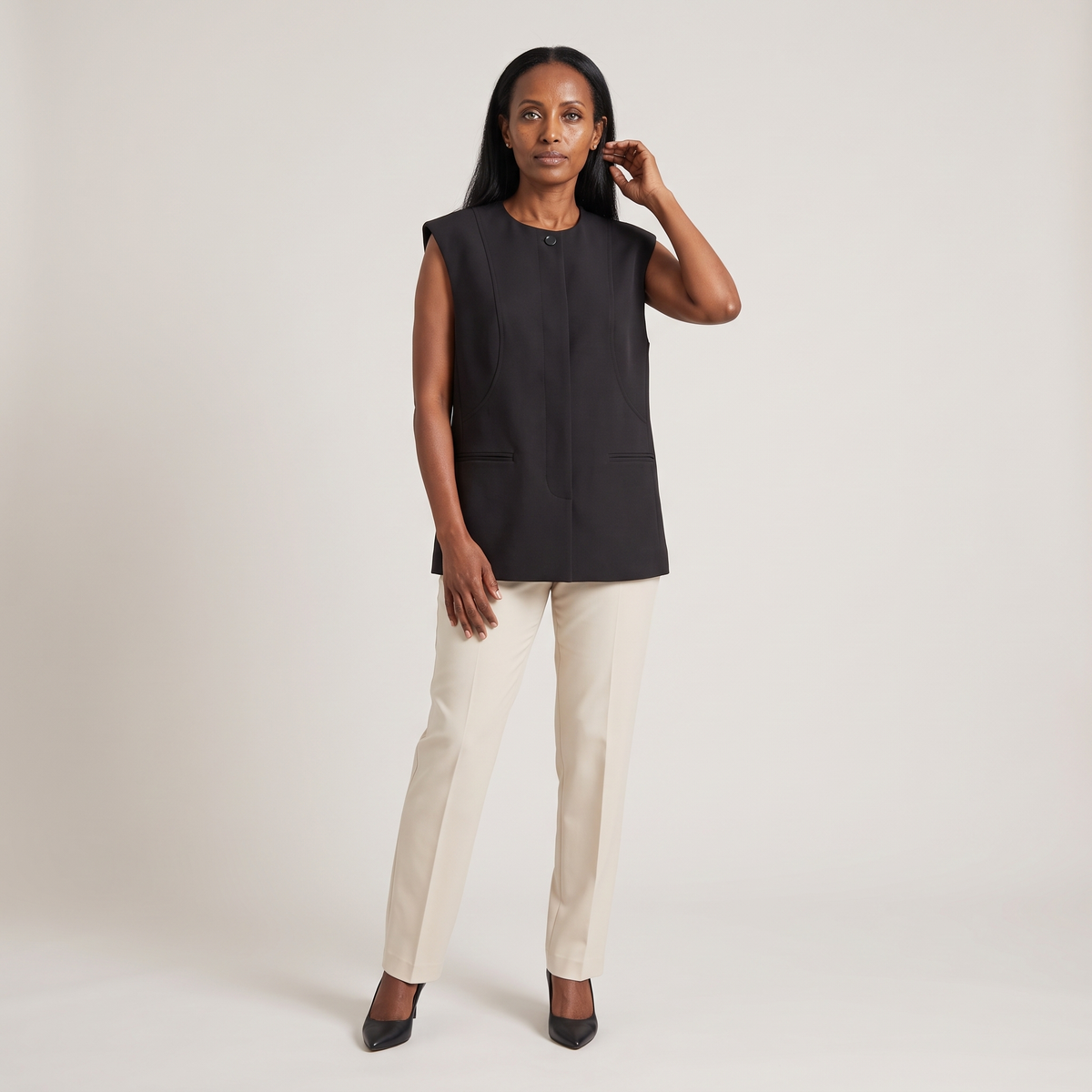 Gilet tailleur sans manches marianne