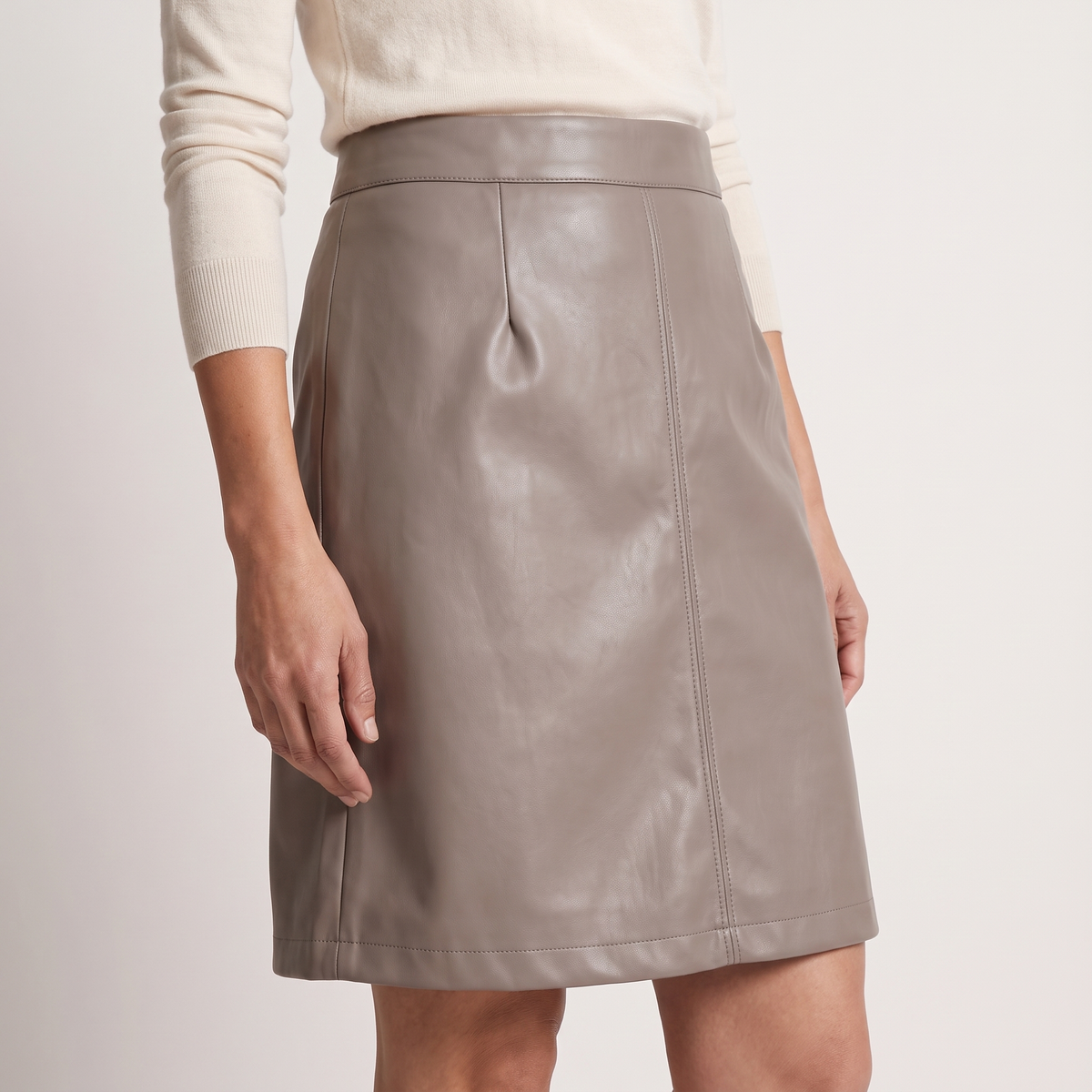 Jupe courte tailleur effet cuir daphné