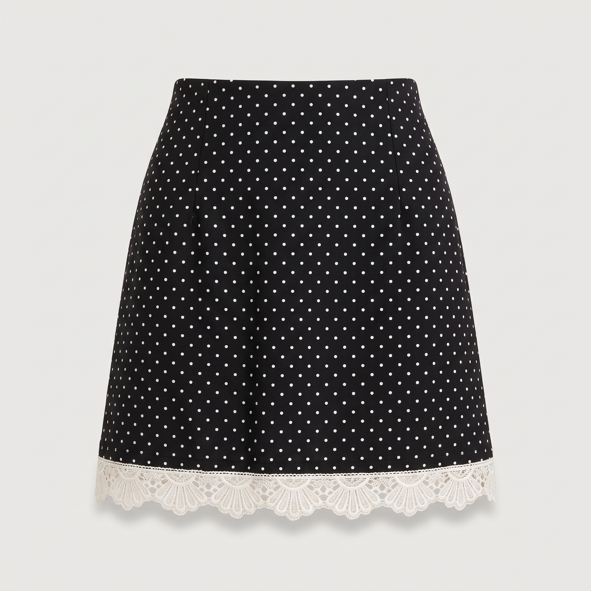 Jupe tailleur courte à pois célestine