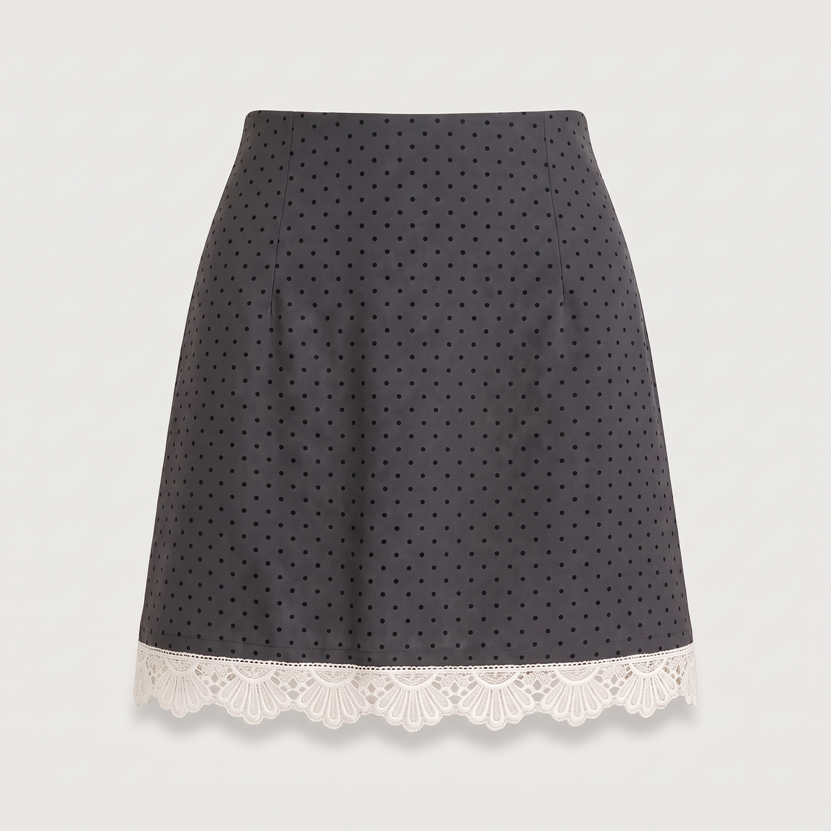 Jupe tailleur courte à pois célestine