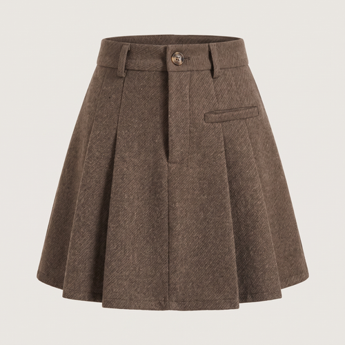 Jupe tailleur courte plissée hermine