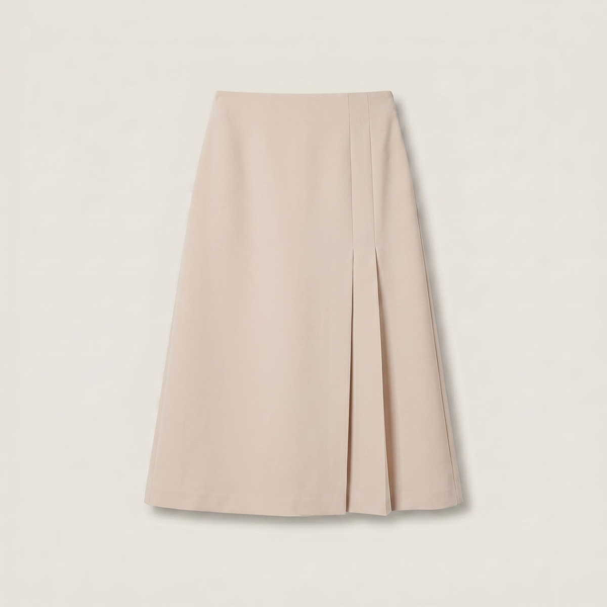 Jupe trapèze femme Capucine beige, vue de face - Lonamy