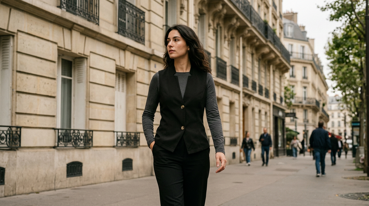 Gilet ajusté maud porté en situation