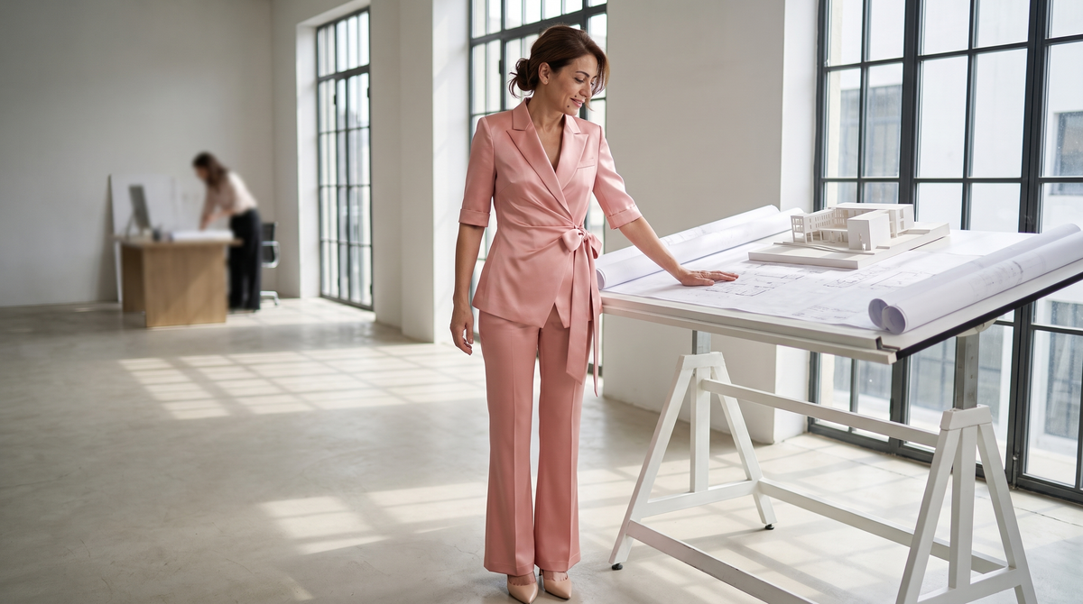 Ensemble tailleur Morgane porté en situation