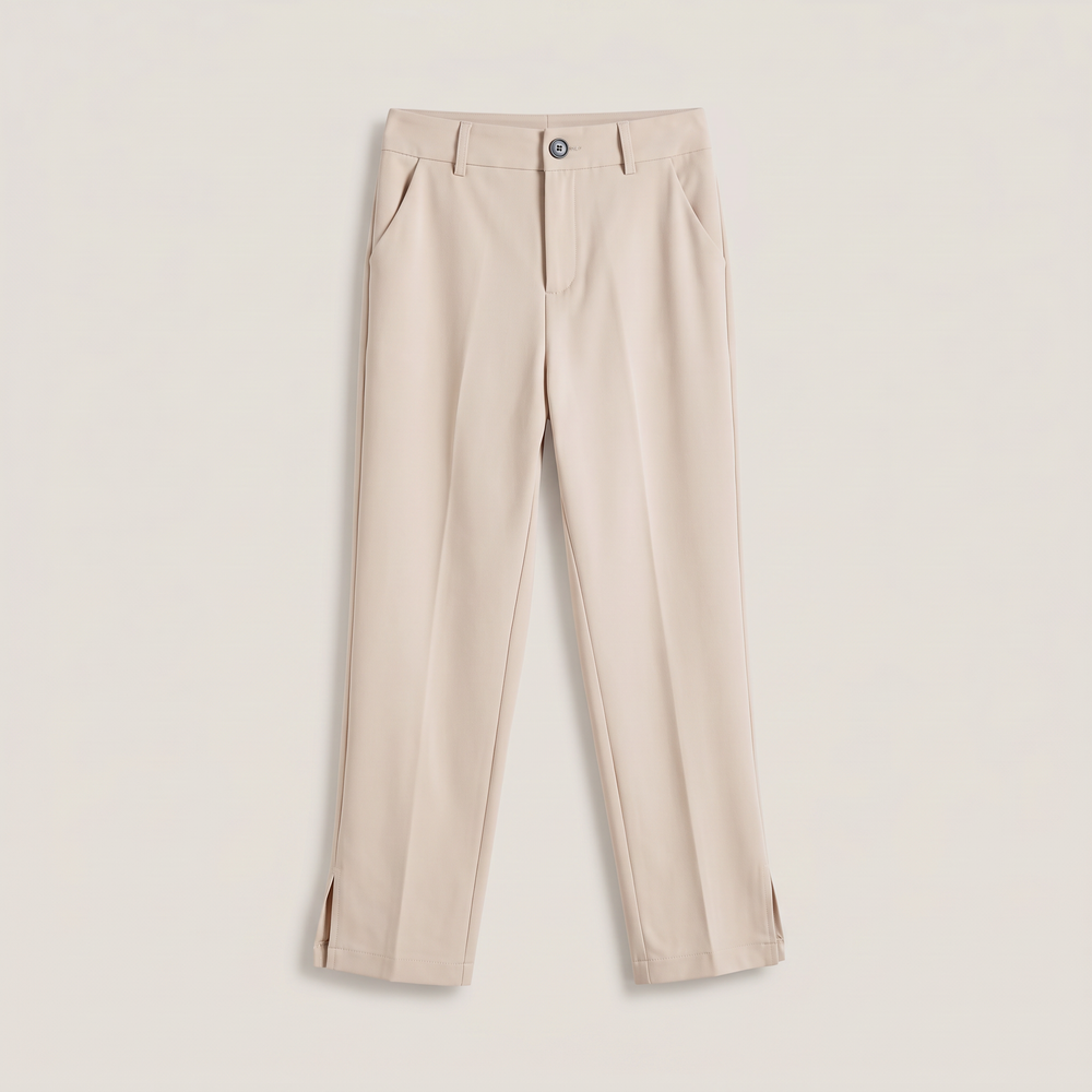 Pantalon cigarette femme Inès beige, vue de face - Lonamy