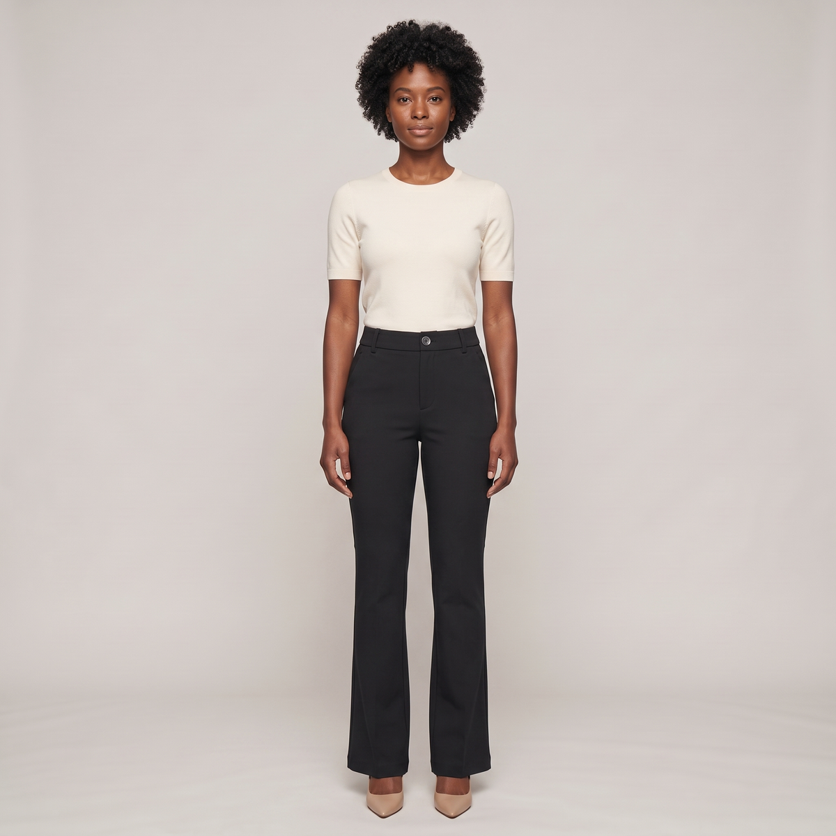 Pantalon évasé noir luce