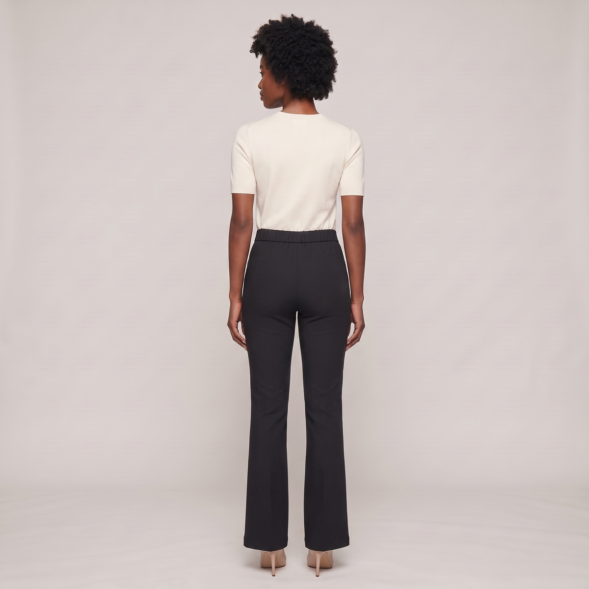 Pantalon évasé noir luce