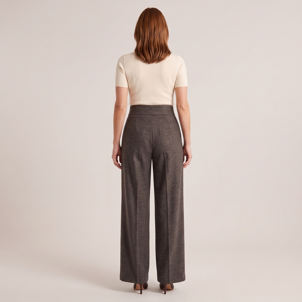 Pantalon large effet laine esther
