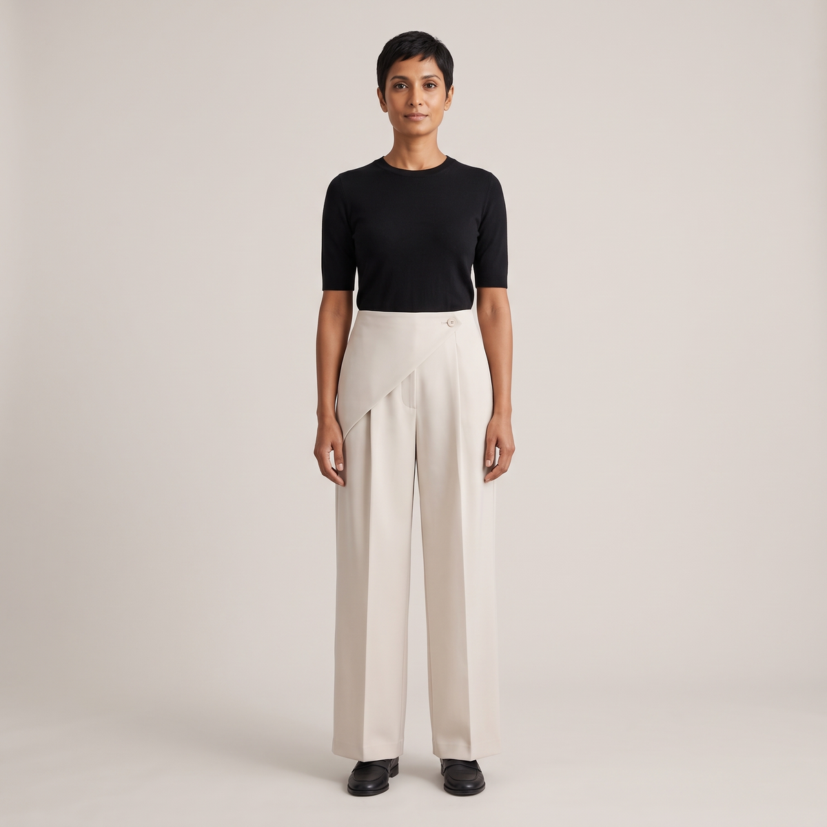 Pantalon large croisé ida
