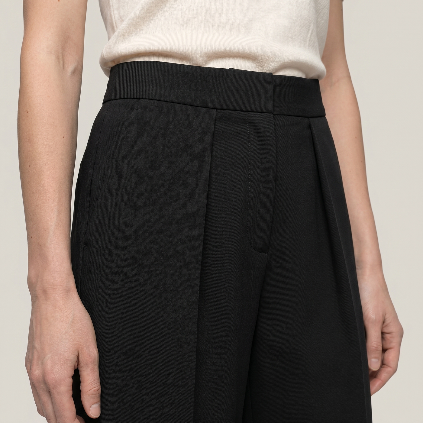 Pantalon large jade noir