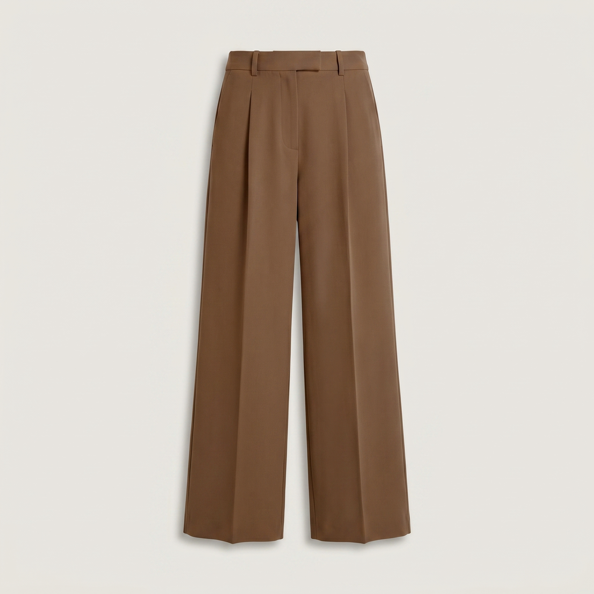 Pantalon large femme Nora marron, vue de face - Lonamy