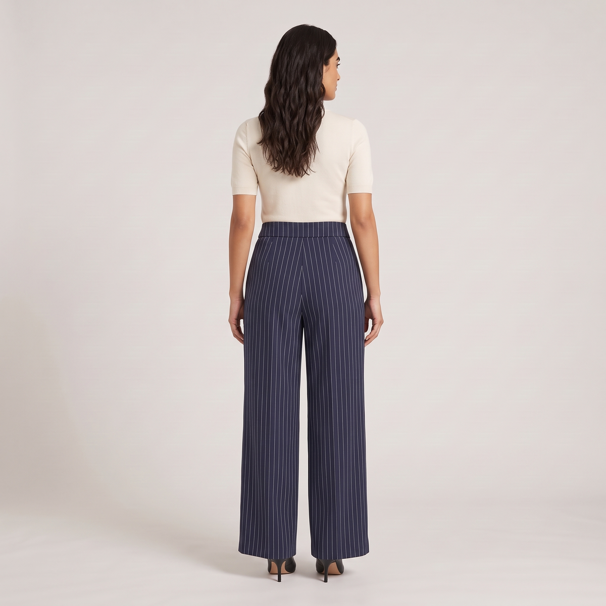 Pantalon large rayé selma