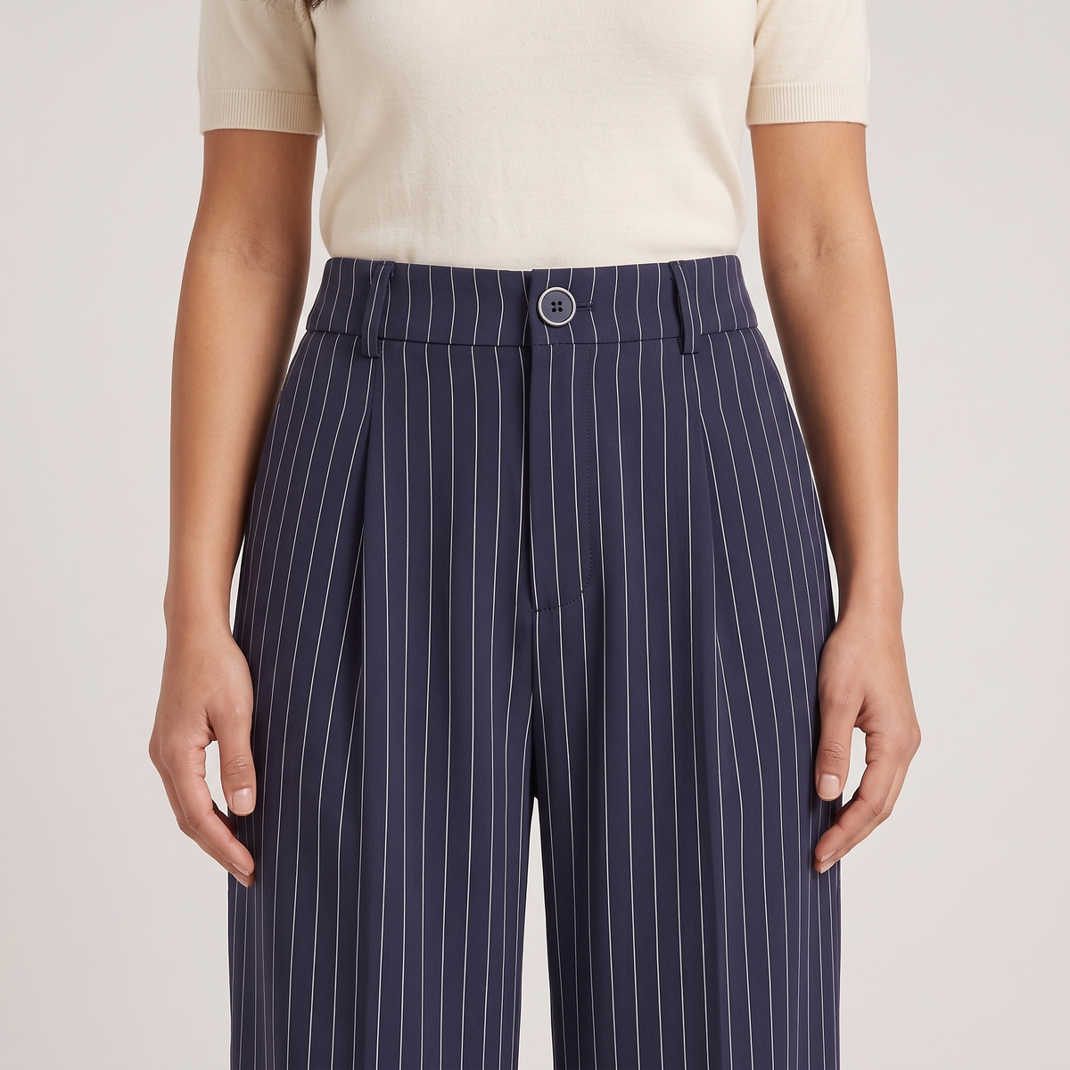 Pantalon large rayé selma